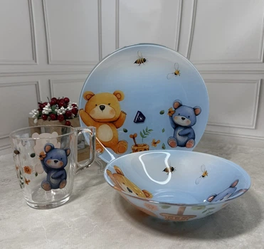 Набор детского посуды Luminarc X3063 Bears Feast 3 предмета стекло