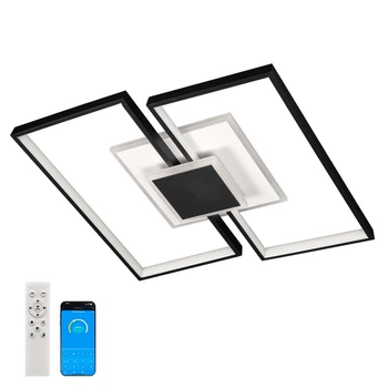 Потолочная декоративная светодиодная LED люстра 74 W Черная (26196)