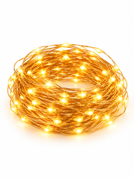 LED-гірлянда Pepco Home «Золотиста нитка» на батарейках 10 м, 100 LED, тепле золотисто-жовте світіння