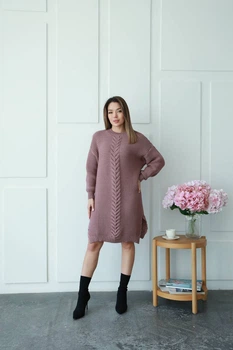 Вʼязана сукня OLIVIA, колір Темна пудра, розмір One Size