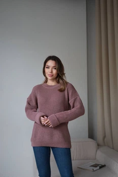 Жіночий вʼязаний светр LUNA, колір Темна пудра, розмір One Size