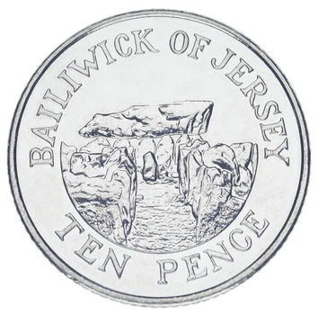 Монета Джерси 10 пенсов 2016 UNC