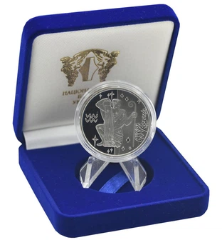 Монета Україна 5 гривень 2007 Срібло Proof Знаки зодіаку - Водолій Без сертифіката (Ag 925, пів унції, 15,55 грама)