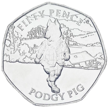 Монета Остров Мэн 50 пенсов 2020 UNC Свинка - Poggie the Pig