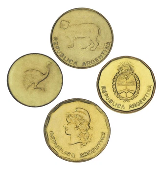 Набор монет Аргентина набор из 4 монет 1986-1988 F-VF 1, 5, 10, 50 сентаво