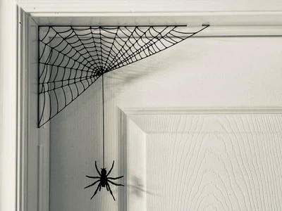 Декоративная угловая паутина на Хэллоуин / Настенный декор Halloween (3D-печать)