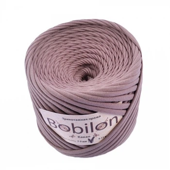 Трикотажная пряжа Bobilon 7-9 мм, 95-100 м, 300-350 г, цвет Какао