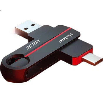 Флеш память USB Netac US18 256GB USB 3.2 Gen1 + Type-C Silver