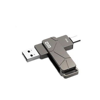 Флеш пам'ять USB DM PD198 256GB USB 3.2 Gen1 + Type-C Gold-Black