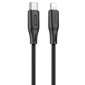 USB кабель Avantis AC-87 PD Силиконовый черный 1 метр Type-C до Lightning 27W
