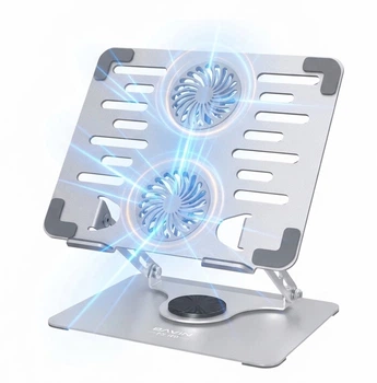 Охлаждающая подставка для ноутбука Bavin PS-100 Powerfool 3000RPM 360° Silver (PS-100 SL)