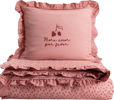 Комплект постільної білизни Homla Cherish Love мікрофібра Підковдра 220 x 200 см + 2 наволочки 50 x 60 см Рожевий (5906496725449)