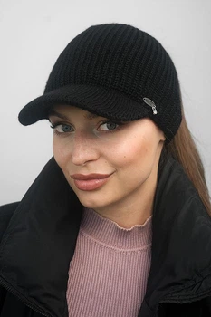 Жіноча в'язана чорна бейсболка 5084 Braxton 55-59р