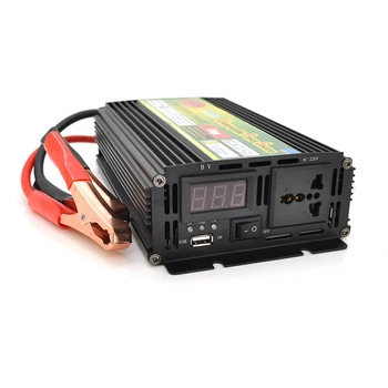 Інвертор напруги Wm-3200 (1900Вт) + Charge 8A, 12/220 з апроксимованою синусоїдою, 1 універсальна розетка + USB, клем + крокодили