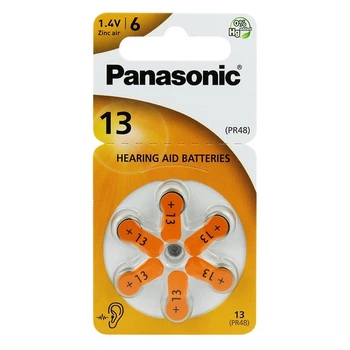 Батарейки Panasonic 13 (PR48) для слухового апарату, 6 шт