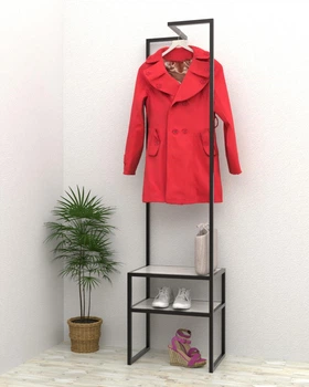 Вешалка для одежды с полками в стиле лофт EcoLoft Сиверо DSP-1518-2