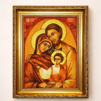Ікона з бурштину «Святий Родина» Гранд Презент 15*20 І-114 4277448