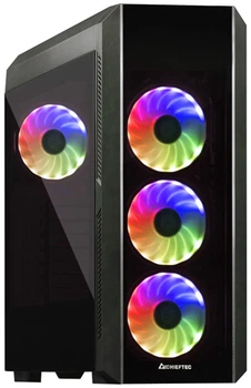 Корпус Chieftec SCORPION III GL-03B-OP 4x120mm A-RGB, ATX, Midi-Tower, без БЖ, Чорний(TDB_0F2E7E0A39E9)