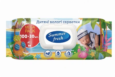 Вологі серветки для дітей Summer Fresh Дитячі 120 шт.