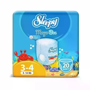 Подгузники-трусики для купания Sleepy Swimming 3 (mini) - 4 (maxi) (4-14 кг) 20 шт.