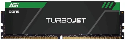 Модуль пам'яті DDR5 16Gb 6000MHz AGI TURBOJET Black Heatsink Green lightbar, Retail (AGI6AVG16UD858-SR)