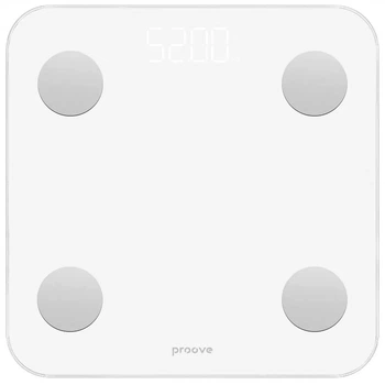 Умные весы Proove Balance II LED-дисплей до 180 кг 28x28x2.4 см Белый (679200003)