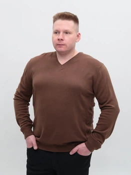 Свитер мужской коричневый тонкий кашемировый 20702-04-V XL