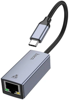 Адаптер Hoco UA37 Type-C to RJ45 Gigabit Ethernet Metal Gray