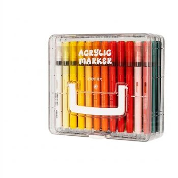 Акриловые маркеры Deli HM335/HM395, 36 цветов, с мягким наконечником, для многослойного рисования, для школьников и детей