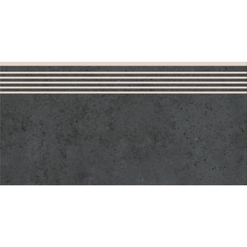 Ступенька из керамогранита Highbrook Anthracite Steptread антрацитовая 8x598x298 мм