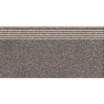 Ступенька из керамогранита Milton Dark Grey Steptread серая 8x598x298 мм