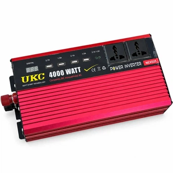 Инвертор автомобильный UKC Solar 4000W TSL-4000W с дисплеем, USB и подключением к аккумулятору