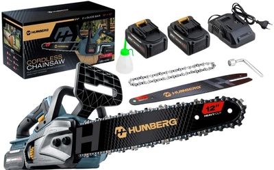Pilarka łańcuchowa akumulatorowa Humberg HM-436 + 2x aku 4AH Czarna