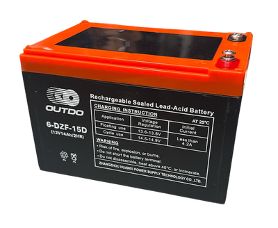 Аккумулятор 12V14A 6-DZF-14 тяговый 150x100x98 OUTDO