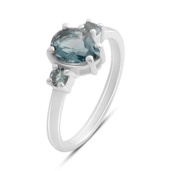 Серебряное кольцо с топазом Лондон Блю 0.963ct, вес изделия 2,26 гр (2178033)