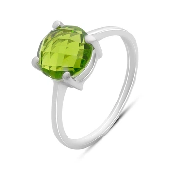 Серебряное кольцо с хризолітом nano 2.285ct, вес изделия 2,16 гр (60002170)