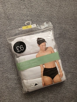 Набор женских белых трусиков 5 шт. Marks & Spencer Cotton Lycra р. 16 (XL)