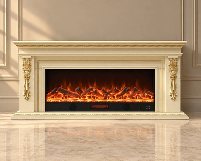 Електричний камін Milano Ivory 1500 Вт з порталом, звук потріскування дров (10080154)