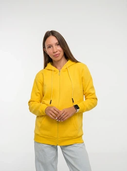 Женское однотонное худи на молнии Pink Daisy Желтый M (5021)