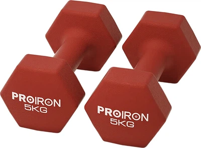Гантелі PROIRON 2 x 5 кг, у вініловому покритті