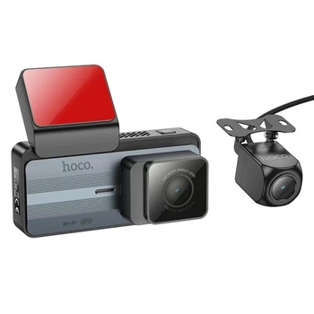 Відеореєстратор HOCO DV12 driving recorder 2K display GPS(with rear camera) Silvery Gray (24135)