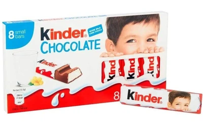 Шоколадні батончики Kinder T8 Chocolate Кіндер Т8 з молочним Какао кремом 8шт 100г