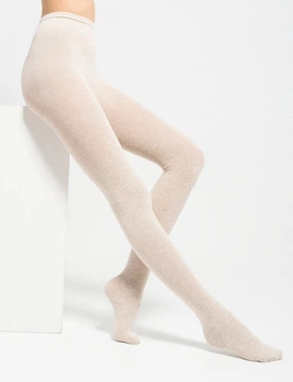 Колготки хлопковые с шерстью Cotton 110 LEGS молочный меланж размер 4