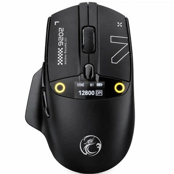 Бездротова миша iMICE G205 Чорна, 12 800 DPI, 6 кнопок, 1000 Гц, Bluetooth + 2,4 ГГц + USB Type-C, RGB, 500 мА·год