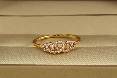 Кольцо Xuping Jewelry Сияющая петля р 17 золотистое