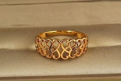 Кольцо Xuping Jewelry Ажурное сердце р 17 золотистое