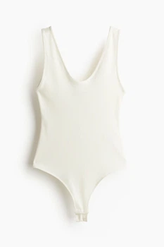 Боди-топ H&M 1232071002c72 M белое (100017200)
