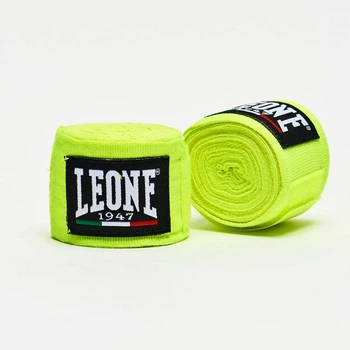 Боксерские бинты Leone хлопок 3,5 м желтые 2 шт.