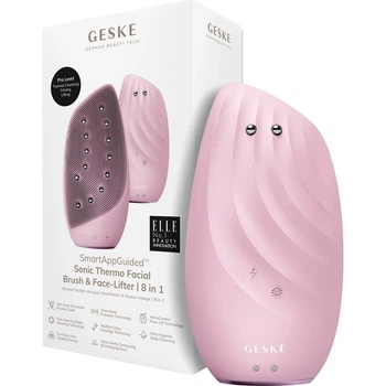 Чистящая щетка для лица GESKE Sonic Thermo Facial Brush&Face-Lifter 8в1 Pink (HB0093) [179601]