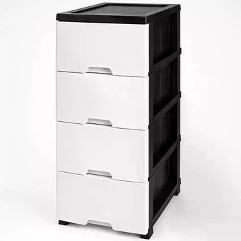Пластиковий комод Neo білий на 4 яруси 87 × 45 × 35 см